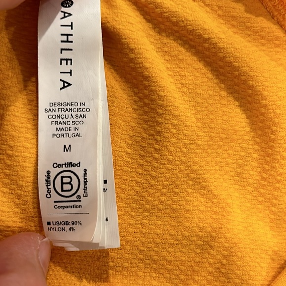 Athleta SPEEDLIGHT SEAMLESS TEE M sunset yellow - Picture 6 of 7